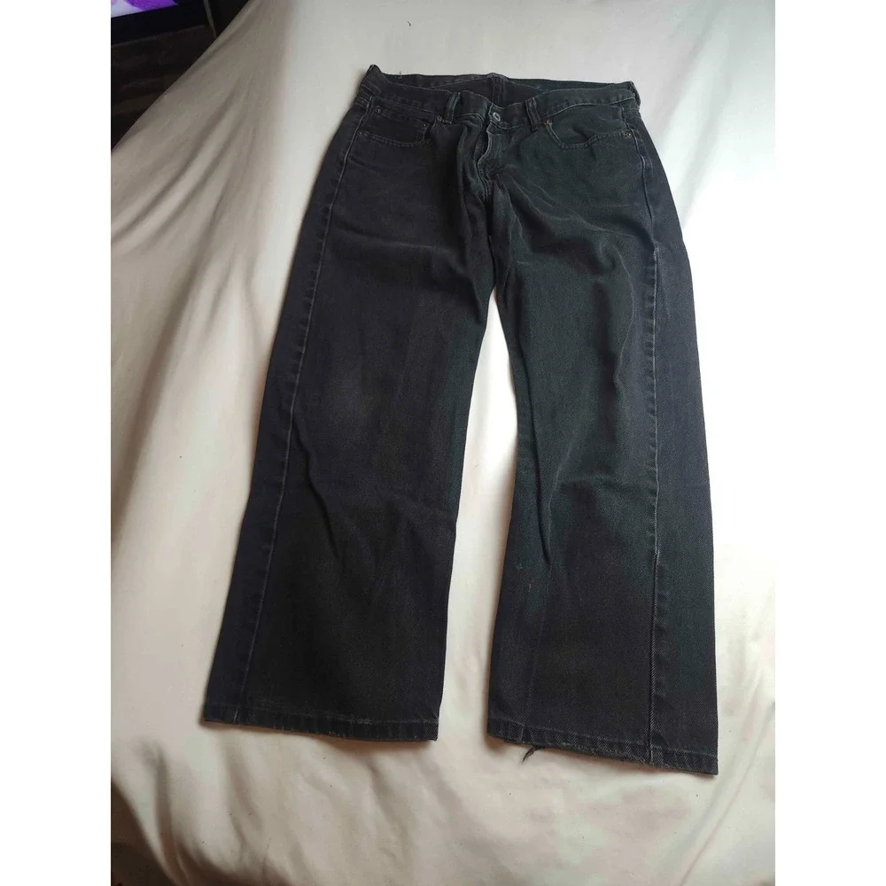 Levi's 550 Jeans Mens Size 34x28 Black Denim Relaxed Fit Straight Leg Casual